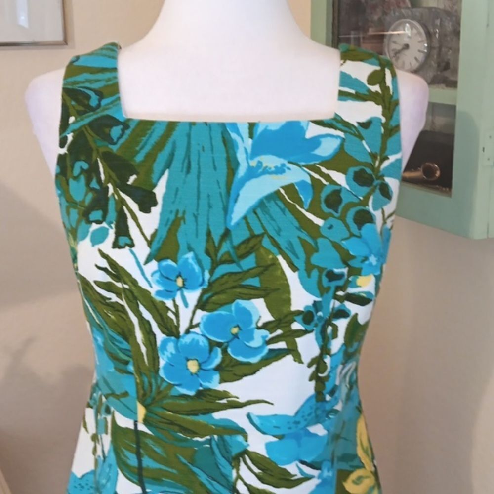 Talbots Retro Tropical Floral Dress. Hawaii, Cruise, Tropics - Picture 3 of 14